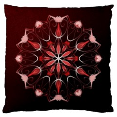 Mandala Red Bright Kaleidoscope Large Cushion Case (one Side) by Celenk