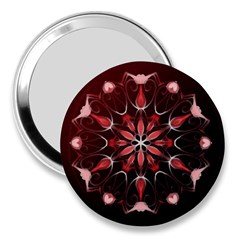 Mandala Red Bright Kaleidoscope 3  Handbag Mirrors by Celenk