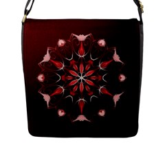 Mandala Red Bright Kaleidoscope Flap Messenger Bag (l) 