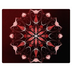 Mandala Red Bright Kaleidoscope Double Sided Flano Blanket (medium)  by Celenk