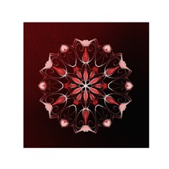 Mandala Red Bright Kaleidoscope Small Satin Scarf (square) by Celenk