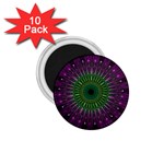 Purple Mandala Fractal Glass 1.75  Magnets (10 pack)  Front