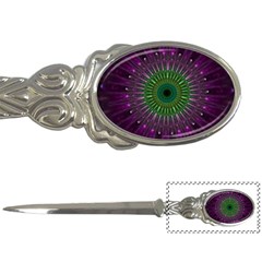 Purple Mandala Fractal Glass Letter Openers by Celenk