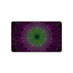 Purple Mandala Fractal Glass Magnet (name Card) by Celenk