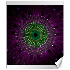 Purple Mandala Fractal Glass Canvas 8  X 10  by Celenk