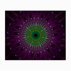 Purple Mandala Fractal Glass Small Glasses Cloth (2-side) by Celenk