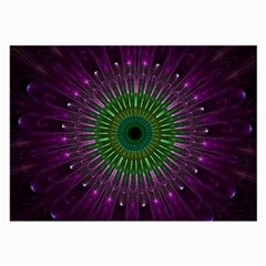 Purple Mandala Fractal Glass Large Glasses Cloth by Celenk