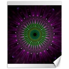 Purple Mandala Fractal Glass Canvas 11  X 14   by Celenk