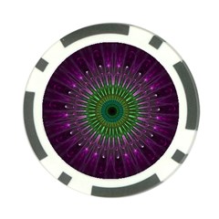 Purple Mandala Fractal Glass Poker Chip Card Guard by Celenk