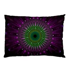 Purple Mandala Fractal Glass Pillow Case by Celenk