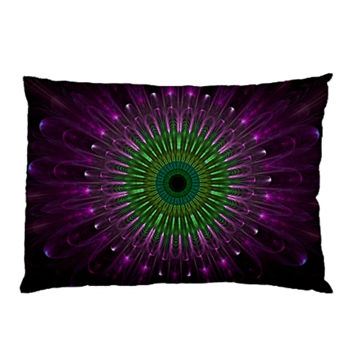 Purple Mandala Fractal Glass Pillow Case