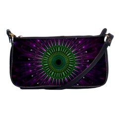 Purple Mandala Fractal Glass Shoulder Clutch Bags by Celenk