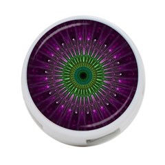 Purple Mandala Fractal Glass 4-port Usb Hub (one Side) by Celenk