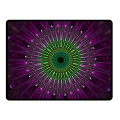 Purple Mandala Fractal Glass Fleece Blanket (small) by Celenk