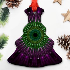 Purple Mandala Fractal Glass Ornament (christmas Tree)  by Celenk