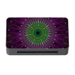 Purple Mandala Fractal Glass Memory Card Reader With Cf by Celenk