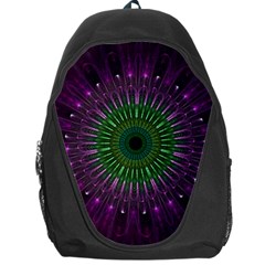 Purple Mandala Fractal Glass Backpack Bag by Celenk