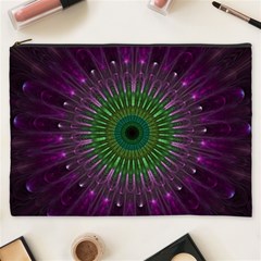 Purple Mandala Fractal Glass Cosmetic Bag (xxxl)  by Celenk