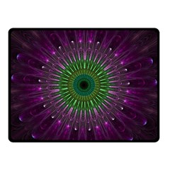 Purple Mandala Fractal Glass Double Sided Fleece Blanket (small)  by Celenk