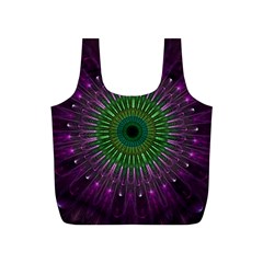 Purple Mandala Fractal Glass Full Print Recycle Bags (s)  by Celenk