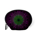 Purple Mandala Fractal Glass Accessory Pouches (Small)  Back