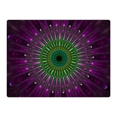 Purple Mandala Fractal Glass Double Sided Flano Blanket (mini)  by Celenk