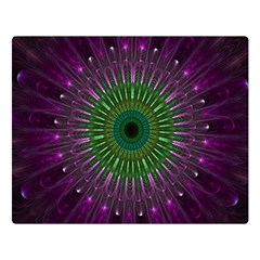 Purple Mandala Fractal Glass Double Sided Flano Blanket (large)  by Celenk