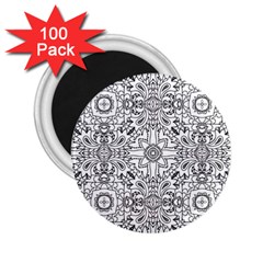 Mandala Pattern Line Art 2 25  Magnets (100 Pack)  by Celenk