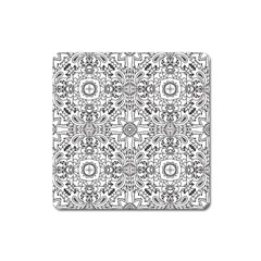 Mandala Pattern Line Art Square Magnet by Celenk