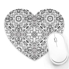 Mandala Pattern Line Art Heart Mousepads by Celenk