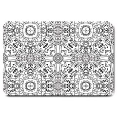 Mandala Pattern Line Art Large Doormat  by Celenk