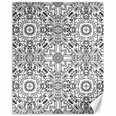 Mandala Pattern Line Art Canvas 11  X 14   by Celenk