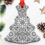 Mandala Pattern Line Art Christmas Tree Ornament (Two Sides) Front