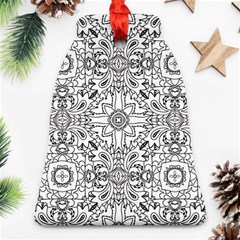 Mandala Pattern Line Art Bell Ornament (two Sides) by Celenk