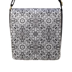 Mandala Pattern Line Art Flap Messenger Bag (l) 