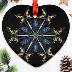 Mandala Butterfly Concentration Ornament (heart) by Celenk