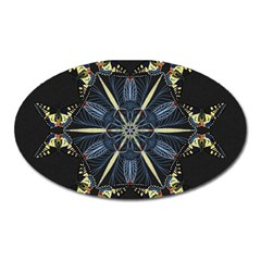 Mandala Butterfly Concentration Oval Magnet by Celenk