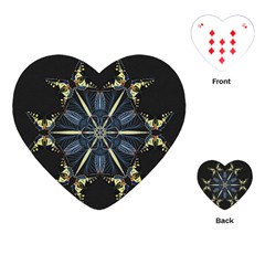 Mandala Butterfly Concentration Playing Cards (heart)  by Celenk