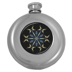 Mandala Butterfly Concentration Round Hip Flask (5 Oz) by Celenk