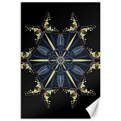 Mandala Butterfly Concentration Canvas 12  X 18   by Celenk