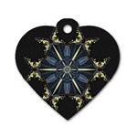 Mandala Butterfly Concentration Dog Tag Heart (One Side) Front