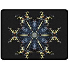 Mandala Butterfly Concentration Fleece Blanket (large)  by Celenk