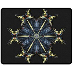 Mandala Butterfly Concentration Double Sided Fleece Blanket (medium)  by Celenk