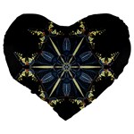 Mandala Butterfly Concentration Large 19  Premium Flano Heart Shape Cushions Back