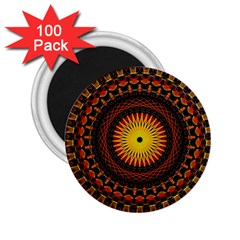 Mandala Psychedelic Neon 2 25  Magnets (100 Pack)  by Celenk