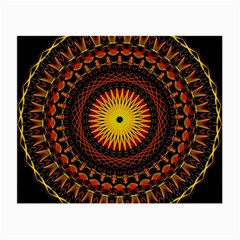 Mandala Psychedelic Neon Small Glasses Cloth by Celenk