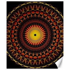 Mandala Psychedelic Neon Canvas 8  X 10  by Celenk