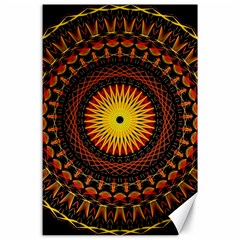 Mandala Psychedelic Neon Canvas 24  X 36  by Celenk