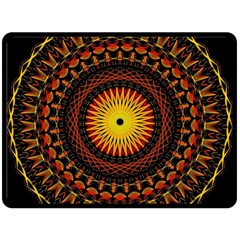 Mandala Psychedelic Neon Fleece Blanket (large)  by Celenk