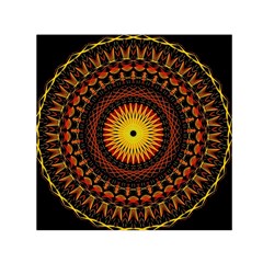 Mandala Psychedelic Neon Small Satin Scarf (square) by Celenk